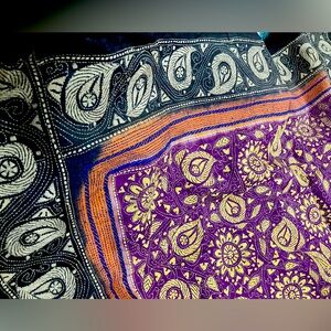 House Of RuSa Highest Quality Silk Stole Finely Handcrafted all over Kantha Work